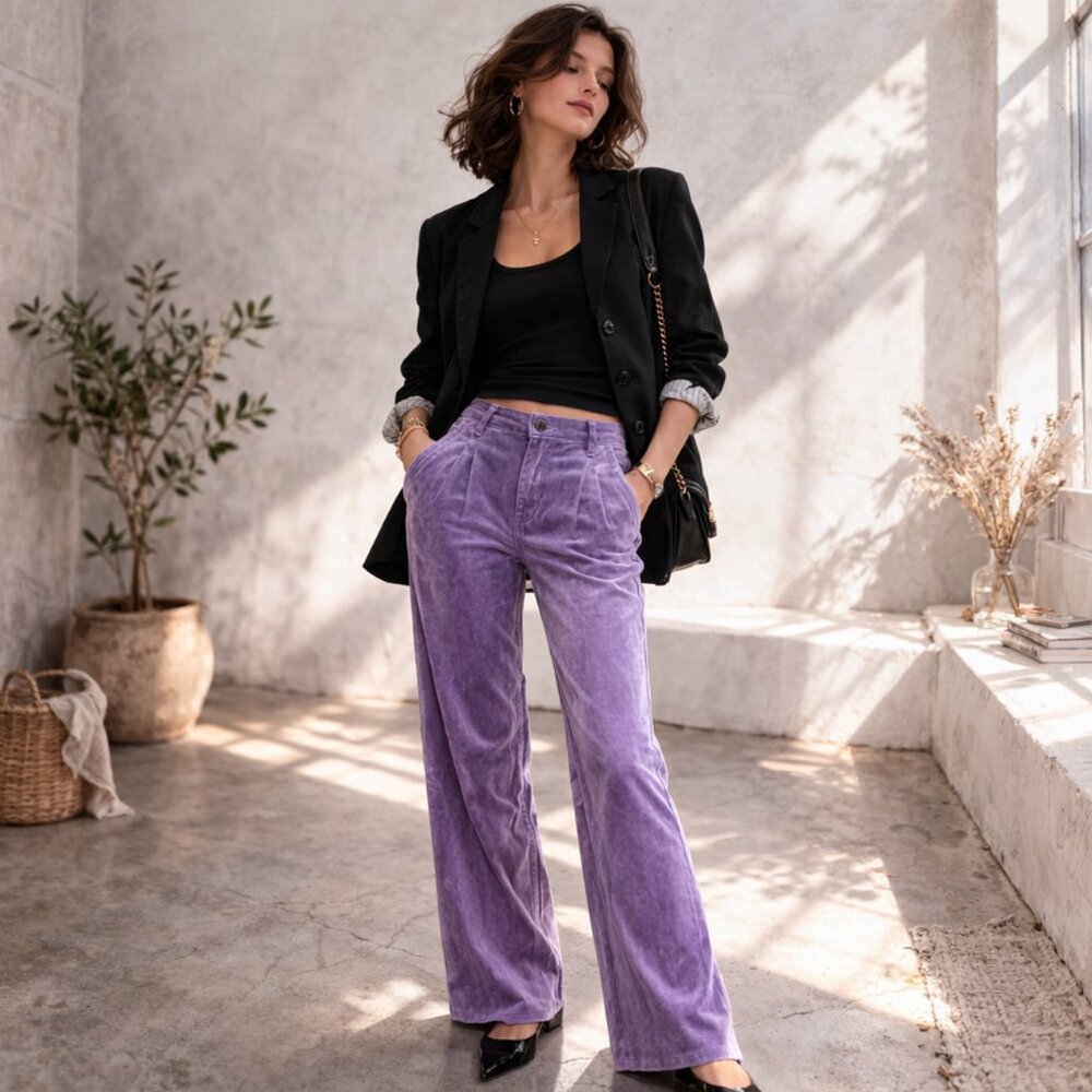 Rag & Bone Jacey Purple Velvet Velour Pants Size 6